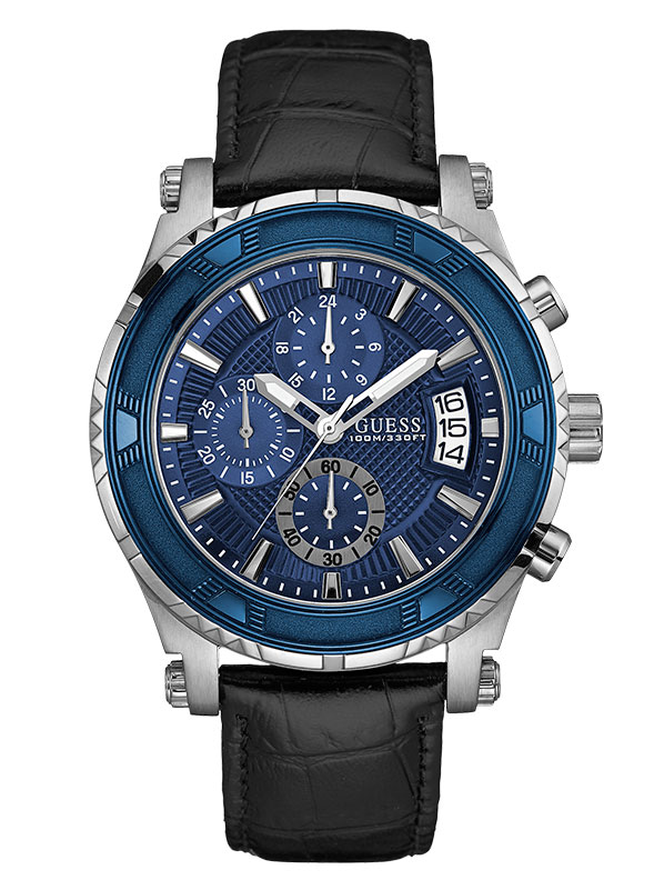 Мужские часы GUESS W0673G4 спортивные, круглые, синий и гарантией 24 месяца