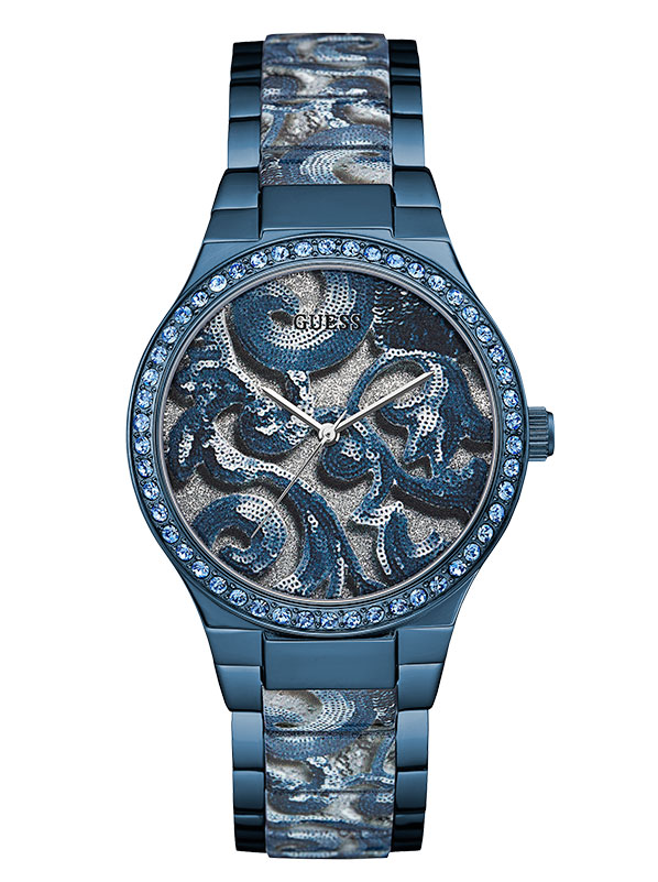 Женские часы GUESS W0843L2 fashion, круглые с камнями и гарантией 24 месяца