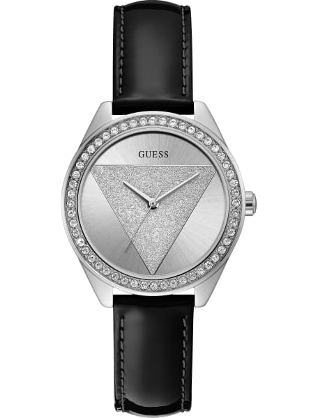 Женские часы GUESS W0884L3 классические, круглые, металлик с камнями и гарантией 24 месяца