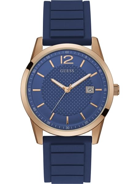 Мужские часы GUESS W0991G4 классические, круглые, синий и гарантией 24 месяца