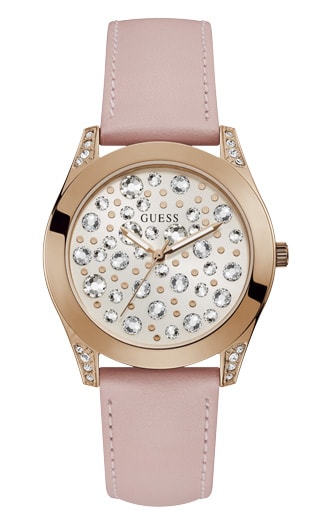 Женские часы GUESS W1065L1 fashion, круглые, перламутр и гарантией 24 месяца