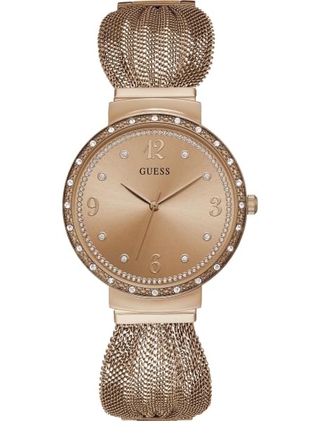 Женские часы GUESS W1083L3 fashion, круглые, золото и гарантией 24 месяца