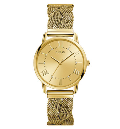 Женские часы GUESS W1143L2 fashion, круглые, золото и гарантией 24 месяца