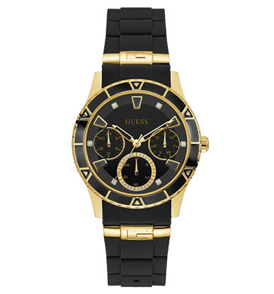 Женские часы GUESS W1157L1 fashion, круглые, черные и гарантией 24 месяца