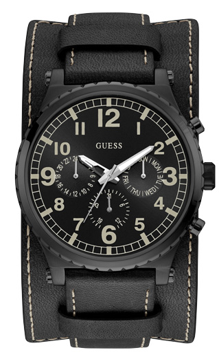 Мужские часы GUESS W1162G2 классические, круглые, черные и гарантией 24 месяца