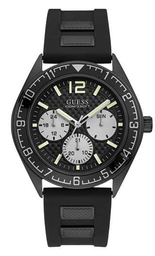 Мужские часы GUESS W1167G2 спортивные, круглые, черные и гарантией 24 месяца