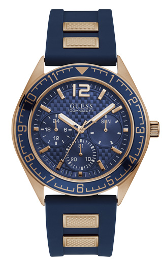 Годинник чоловічий GUESS W1167G3 спортивний, круглий, синій та гарантією 24 місяці