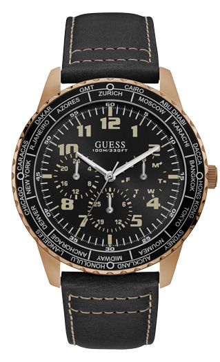 Мужские часы GUESS W1170G2 спортивные, круглые, черные и гарантией 24 месяца