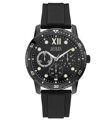 Мужские часы GUESS W1174G2 классические, круглые, черные и гарантией 24 месяца