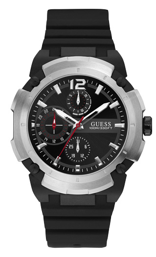 Мужские часы GUESS W1175G1 спортивные, круглые, черные и гарантией 24 месяца