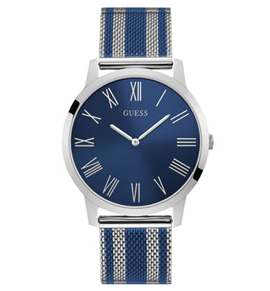 Мужские часы GUESS W1179G1 классические, круглые, синий и гарантией 24 месяца