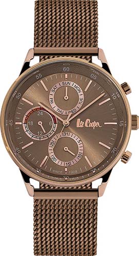 Мужские часы LEE COOPER LC06479.440 классические, круглые, коричневые и гарантией 12 месяцев