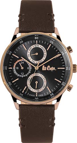 Мужские часы LEE COOPER LC06480.462 классические, круглые, черные и гарантией 12 месяцев