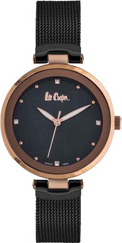 Женские часы LEE COOPER LC06508.450 классические, круглые, черные и гарантией 12 месяцев