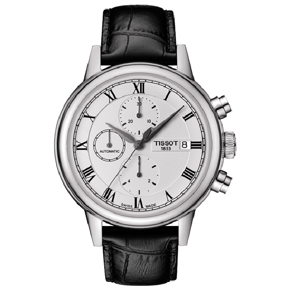 Годинник чоловічий хронограф Tissot T085.427.16.013.00 класичний, білий та гарантією 24 місяці