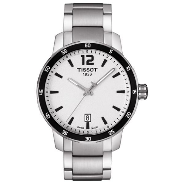 Мужские часы Tissot T095.410.11.037.00 спортивные, белые и гарантией 24 месяца