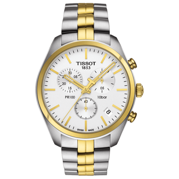 Мужские часы хронограф Tissot T101.417.22.031.00 классические, белые и гарантией 24 месяца