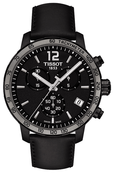 Мужские часы Tissot T095.417.36.057.02 спортивные, черные и гарантией 24 месяца