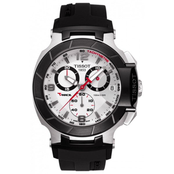 Мужские часы хронограф Tissot T048.417.27.037.00 спортивные, белые и гарантией 24 месяца