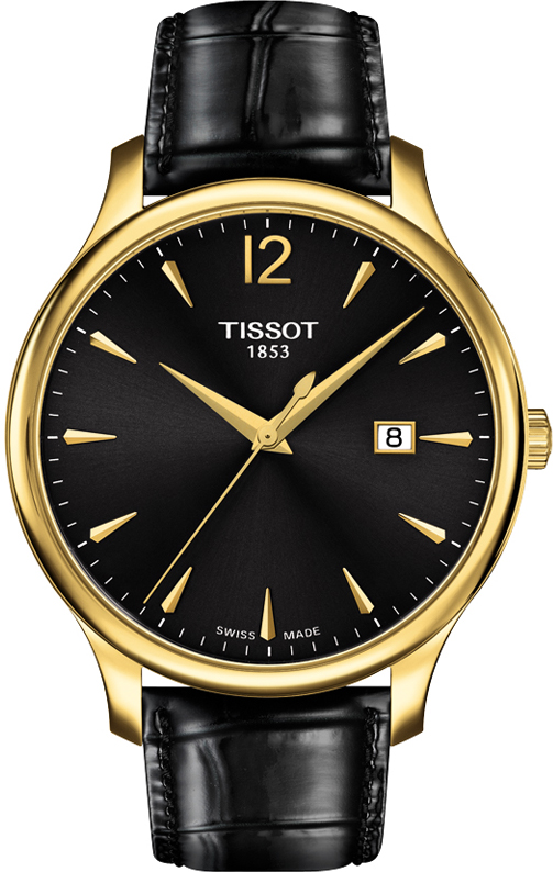 Мужские часы Tissot T063.610.36.057.00 классические, черные и гарантией 24 месяца