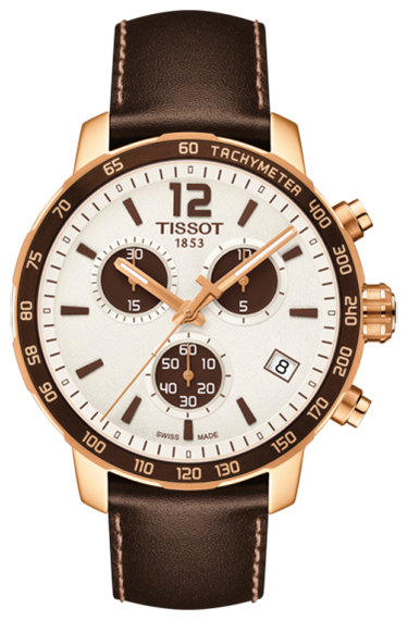 Мужские часы хронограф Tissot T095.417.36.037.01 спортивные, белые и гарантией 24 месяца