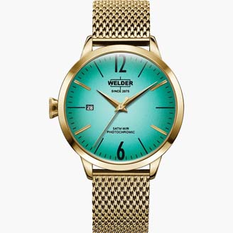 Женские часы WELDER WRC624 классические, круглые, зеленые и гарантией 12 месяцев