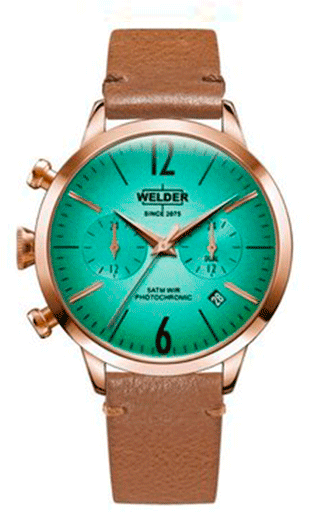 Женские часы WELDER WWRC112 классические, круглые, зеленые и гарантией 12 месяцев