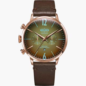 Мужские часы WELDER WWRC314 классические, круглые, коричневые и гарантией 12 месяцев