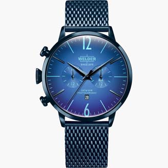 Мужские часы WELDER WWRC414 классические, круглые, синий и гарантией 12 месяцев