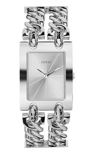 Часы женские Guess I80305L1 fashion, прямоугольные, металлик и гарантией 24 месяца