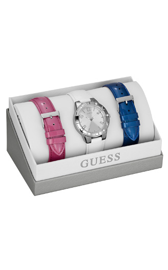 Женские часы Guess W0163L1 fashion, круглые, металлик с камнями и гарантией 24 месяца