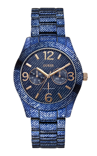 Годинник жіночий Guess W0288L1 fashion, круглий, синій та гарантією 24 місяці