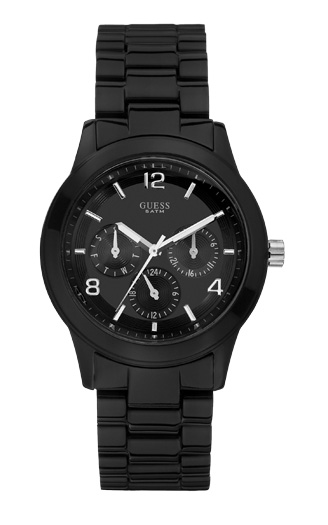 Женские часы Guess W11603L2 спортивные, круглые, черные и гарантией 24 месяца