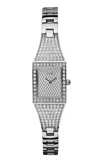 Женские часы Guess W12094L1 fashion, прямоугольные, металлик и гарантией 24 месяца