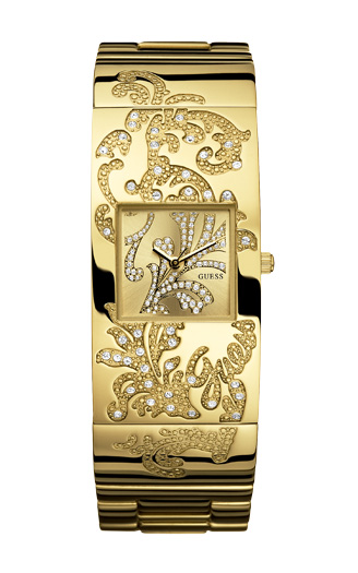 Женские часы Guess W12615L1 fashion, квадрат, золото и гарантией 24 месяца