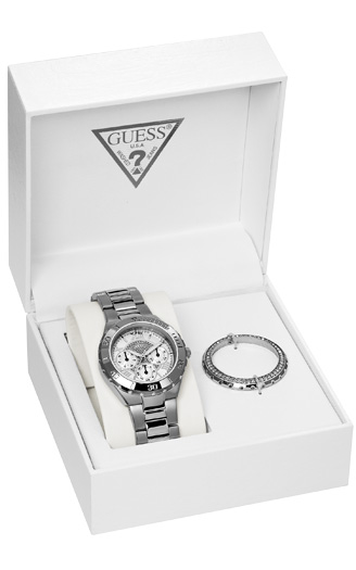 Женские часы Guess W13563L1 fashion, квадрат, белые с камнями и гарантией 24 месяца