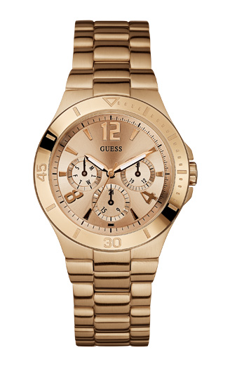 Часы женские Guess W14553L1 спортивные, круглые, золото и гарантией 24 месяца