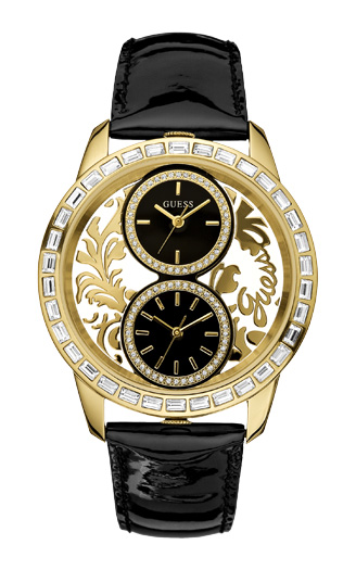 Годинник жіночий Guess W18544L1 fashion, круглий, золото з камінням та гарантією 24 місяці