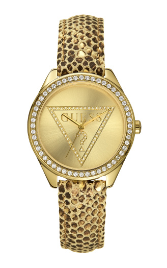 Женские часы Guess W70015L2 fashion, круглые, золото и гарантией 24 месяца
