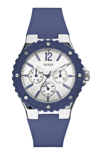 Женские часы Guess W90084L3 fashion, круглые, белые и гарантией 24 месяца