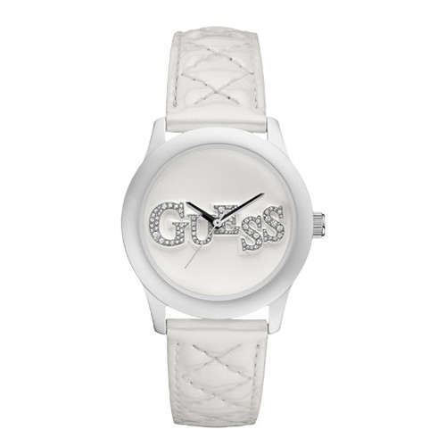 Женские часы Guess W70040L1 fashion, круглые, белые и гарантией 24 месяца