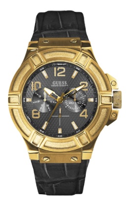Мужские часы Guess W0040G4  спортивные, круглые, черные и гарантией 24 месяца