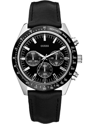 Часы мужские Guess W12085G1 спортивные, круглые, черные и гарантией 24 месяца