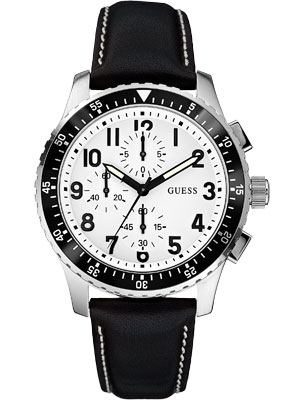 Часы мужские Guess W14546G1 спортивные, круглые, белые и гарантией 24 месяца