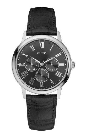 Часы мужские Guess W70016G1 спортивные, круглые, черные и гарантией 24 месяца