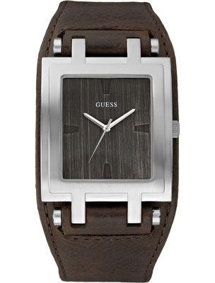 Часы мужские Guess W75039G2 fashion, прямоугольные, коричневые и гарантией 24 месяца