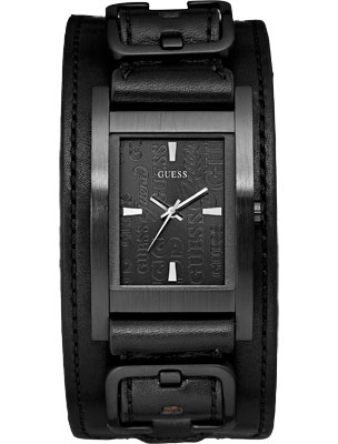Часы мужские Guess W85094G1 fashion, прямоугольные, черные и гарантией 24 месяца