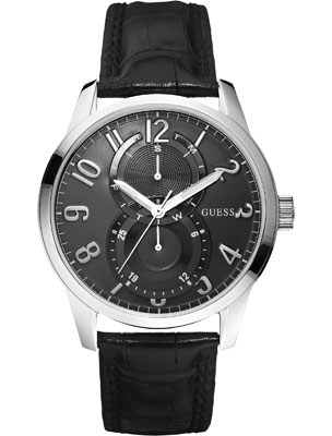 Годинник чоловічий Guess W95127G1 класичний, круглий, чорний та гарантією 24 місяці