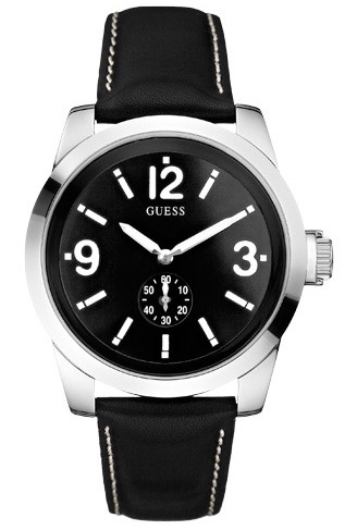 Часы мужские Guess W10248G1 классические, круглые, черные и гарантией 24 месяца