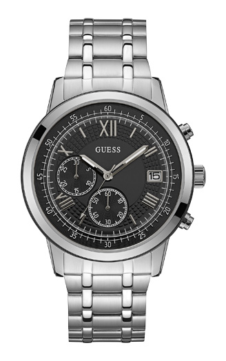 Мужские часы GUESS W1001G4 классические, круглые, черные и гарантией 24 месяца